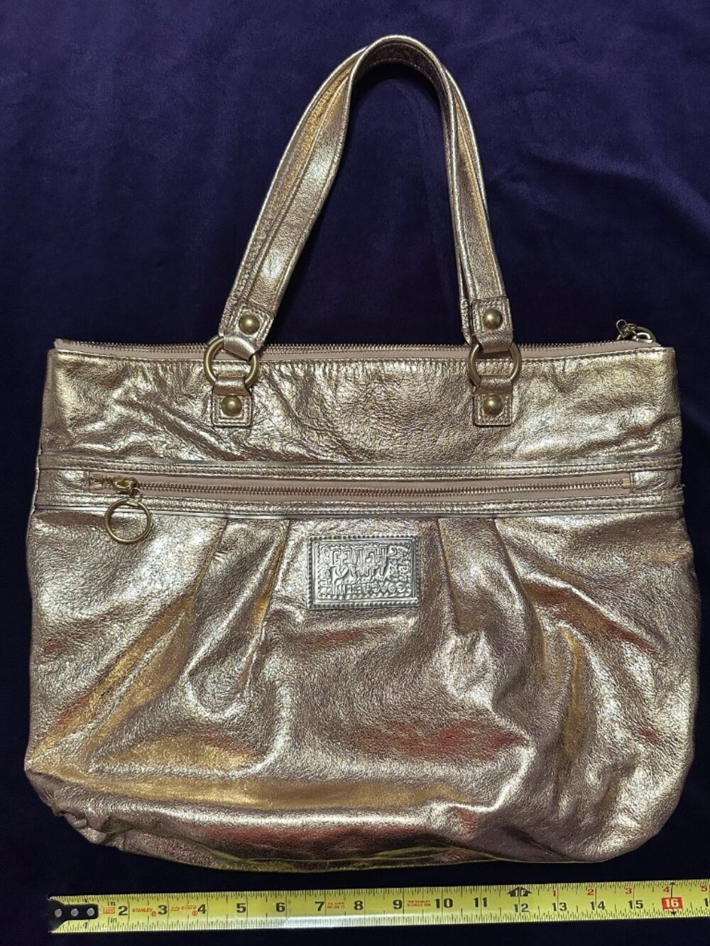 Gold Metallic COACH Poppy tote
